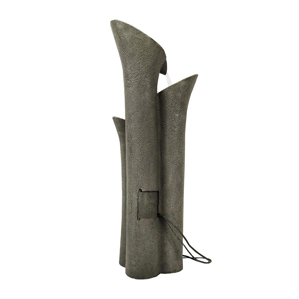 Resin Angled Pillar Outdoor Floor Fountain 39 in 14 lb, back view