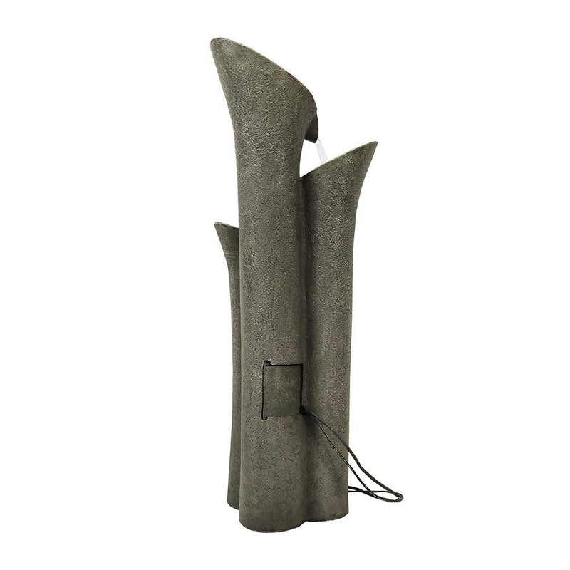 Resin Angled Pillar Outdoor Floor Fountain 39 in 14 lb, back view