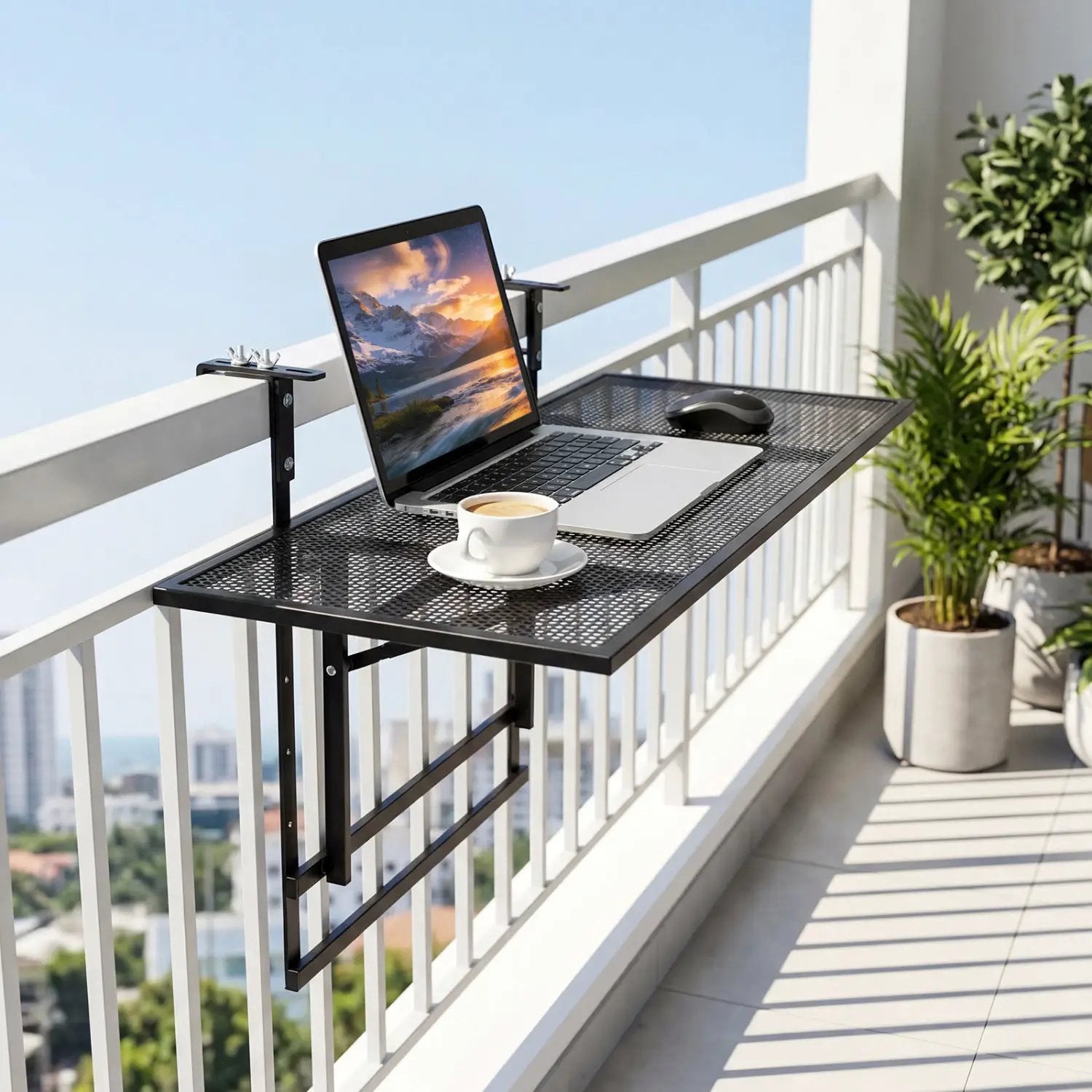 31.5 Inch Large Metal Folding Bar Table with 5 by DirectDeals