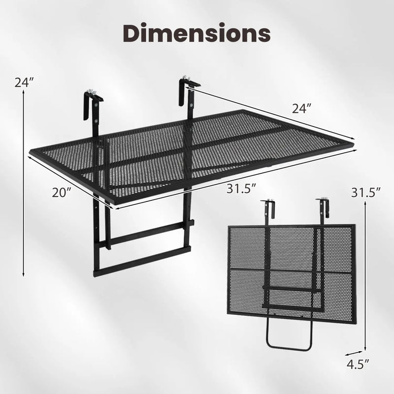 31.5 Inch Large Metal Folding Bar Table with 5 by DirectDeals