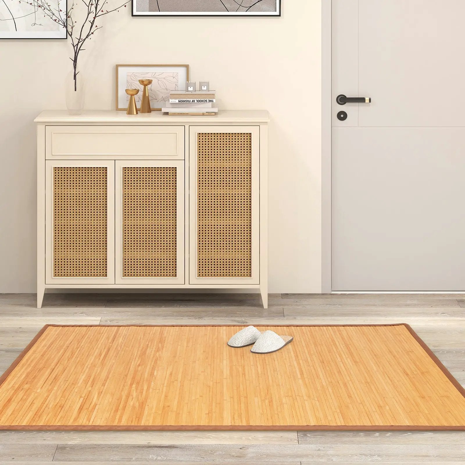 5 x 8 Feet Bamboo Floor Mat with Anti-Slip Backing for Living Room Bedroom by DirectDeals