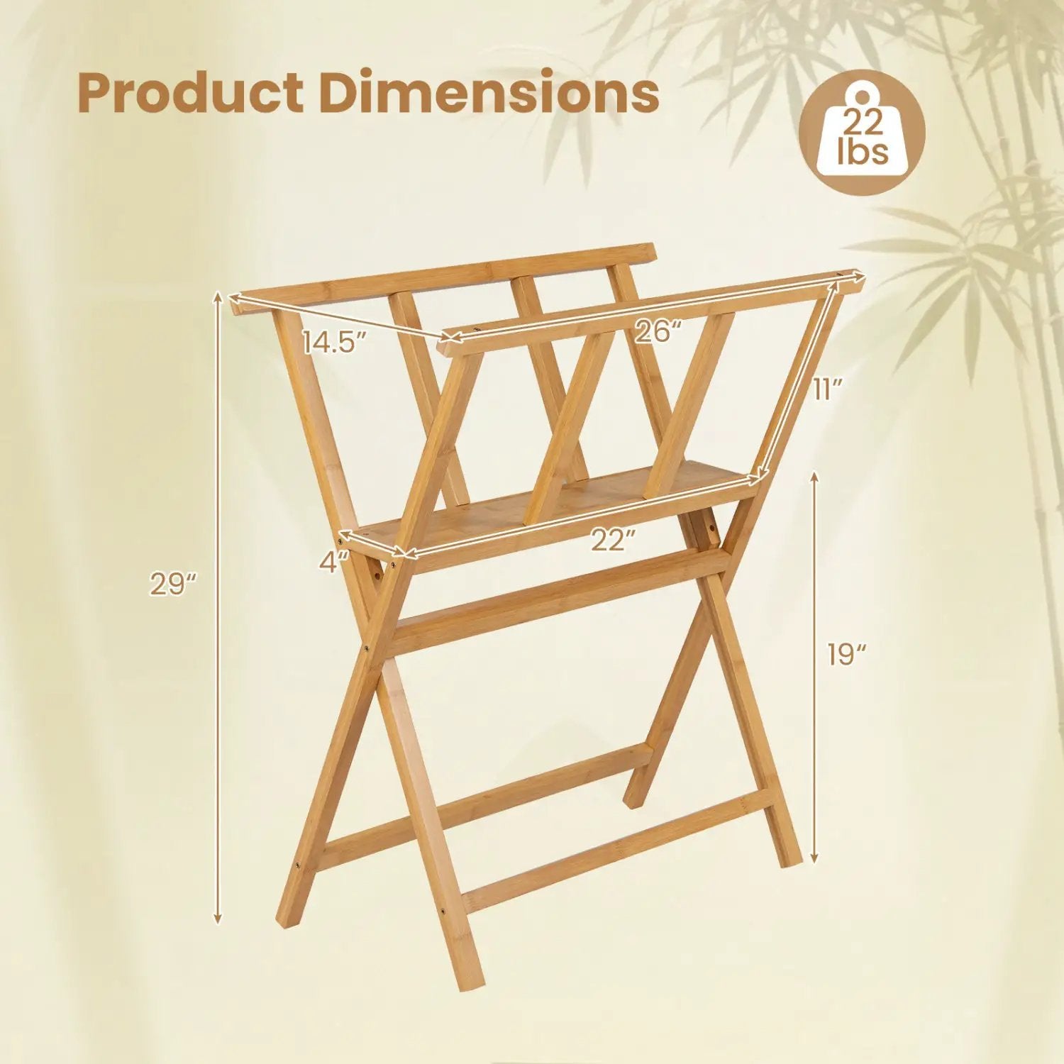 Bamboo Art Print Rack for Canvas Storage and Display by DirectDeals