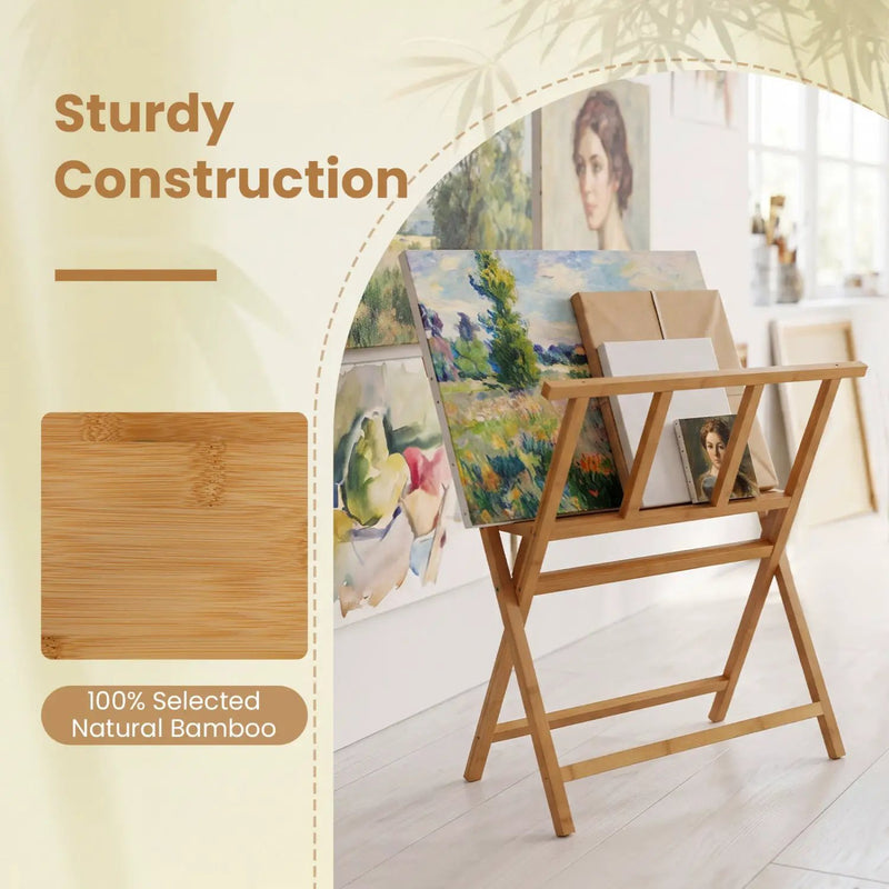 Bamboo Art Print Rack for Canvas Storage and Display by DirectDeals