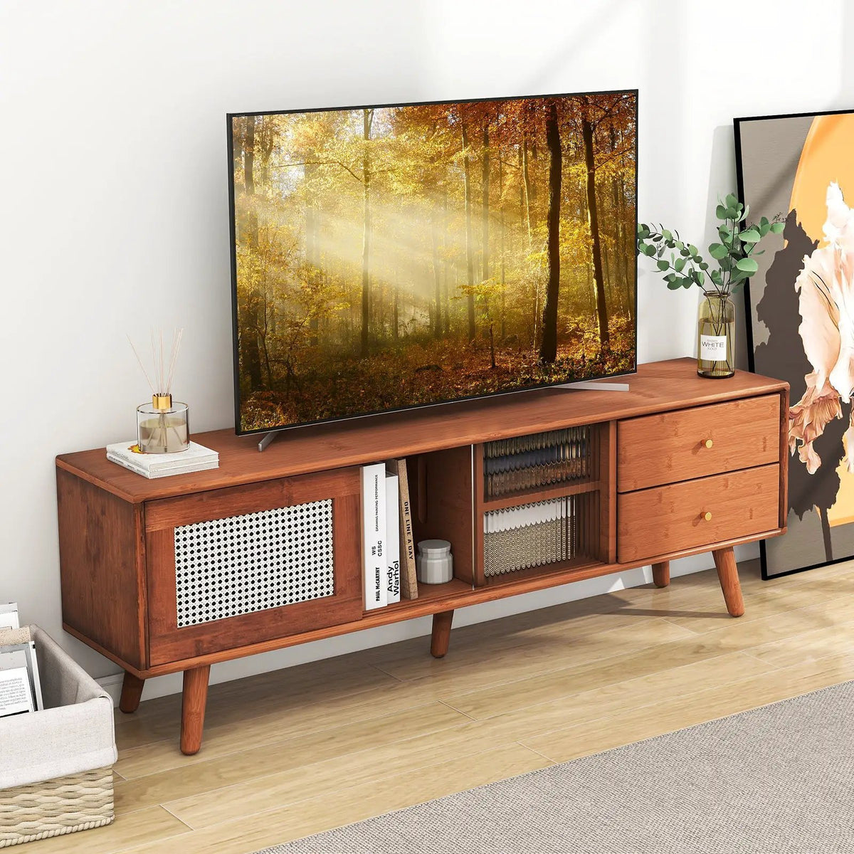 Bamboo TV Stand for TV up to 65 Inch, photo 2 of 9