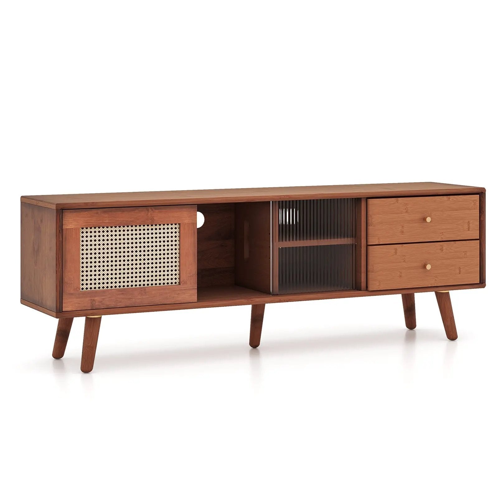 Bamboo TV Stand for TV up to 65 Inch by DirectDeals