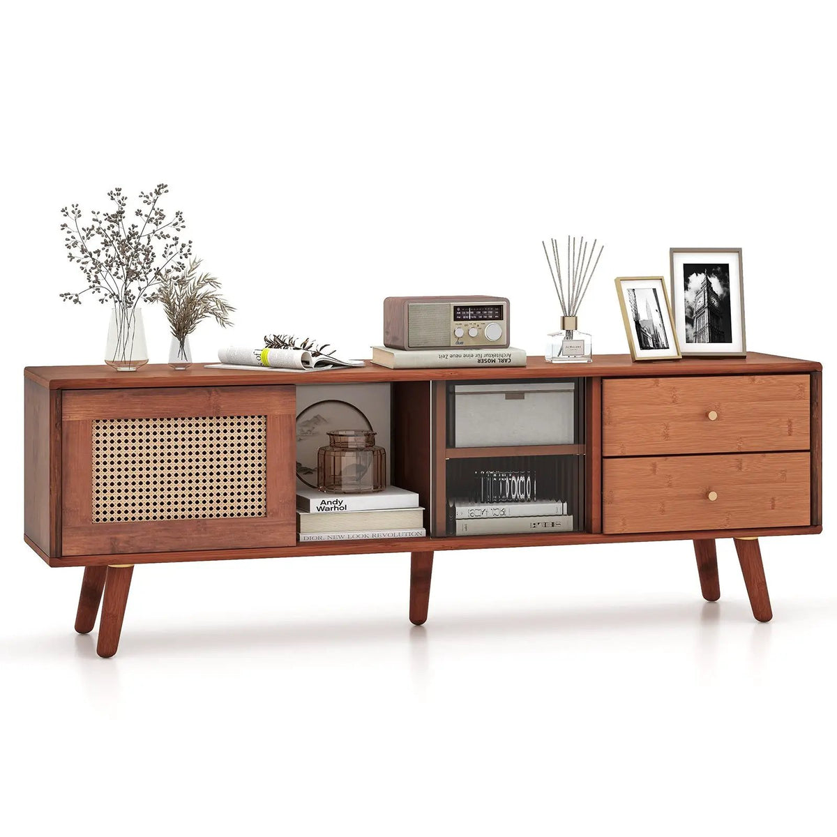 Bamboo TV Stand for TV up to 65 Inch, photo 4 of 9