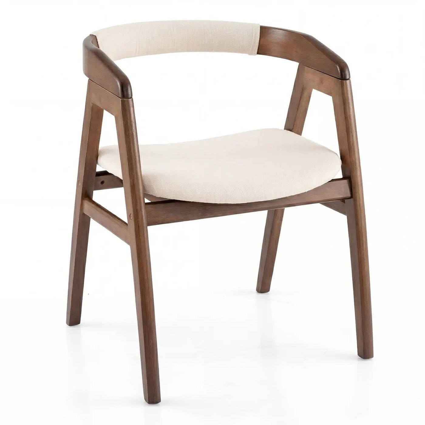 Leisure Bamboo Dining Chair with Curved Back and Anti-slip Foot Pads-Natural by DirectDeals