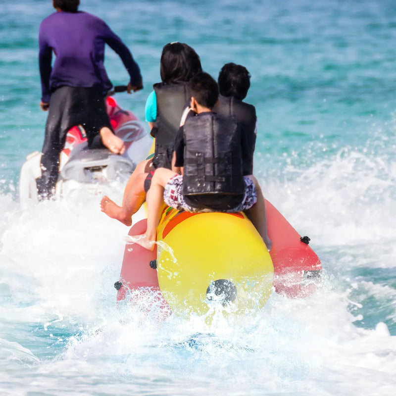 3-Person Inflatable Banana Boat with Electric Air Pump Carrying Bag and Repair Kit by DirectDeals