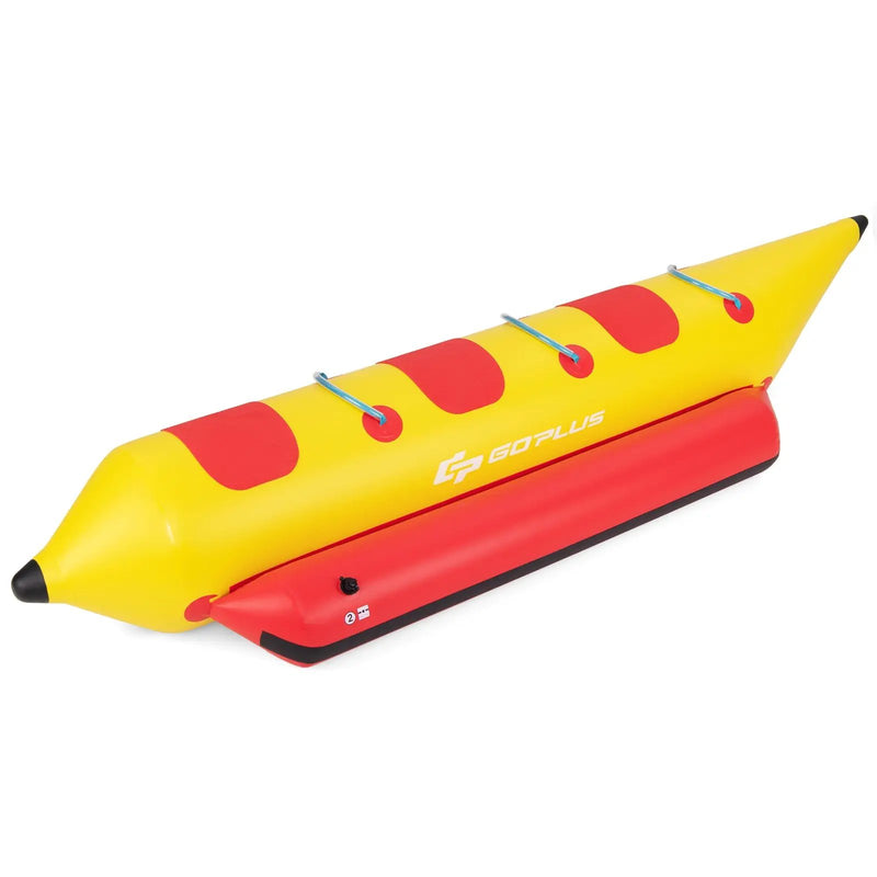 3-Person Inflatable Banana Boat with Electric Air Pump Carrying Bag and Repair Kit by DirectDeals