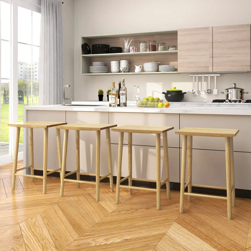 25.5 Inch Bar Stools Set of 2 with Footrest-Natural by DirectDeals