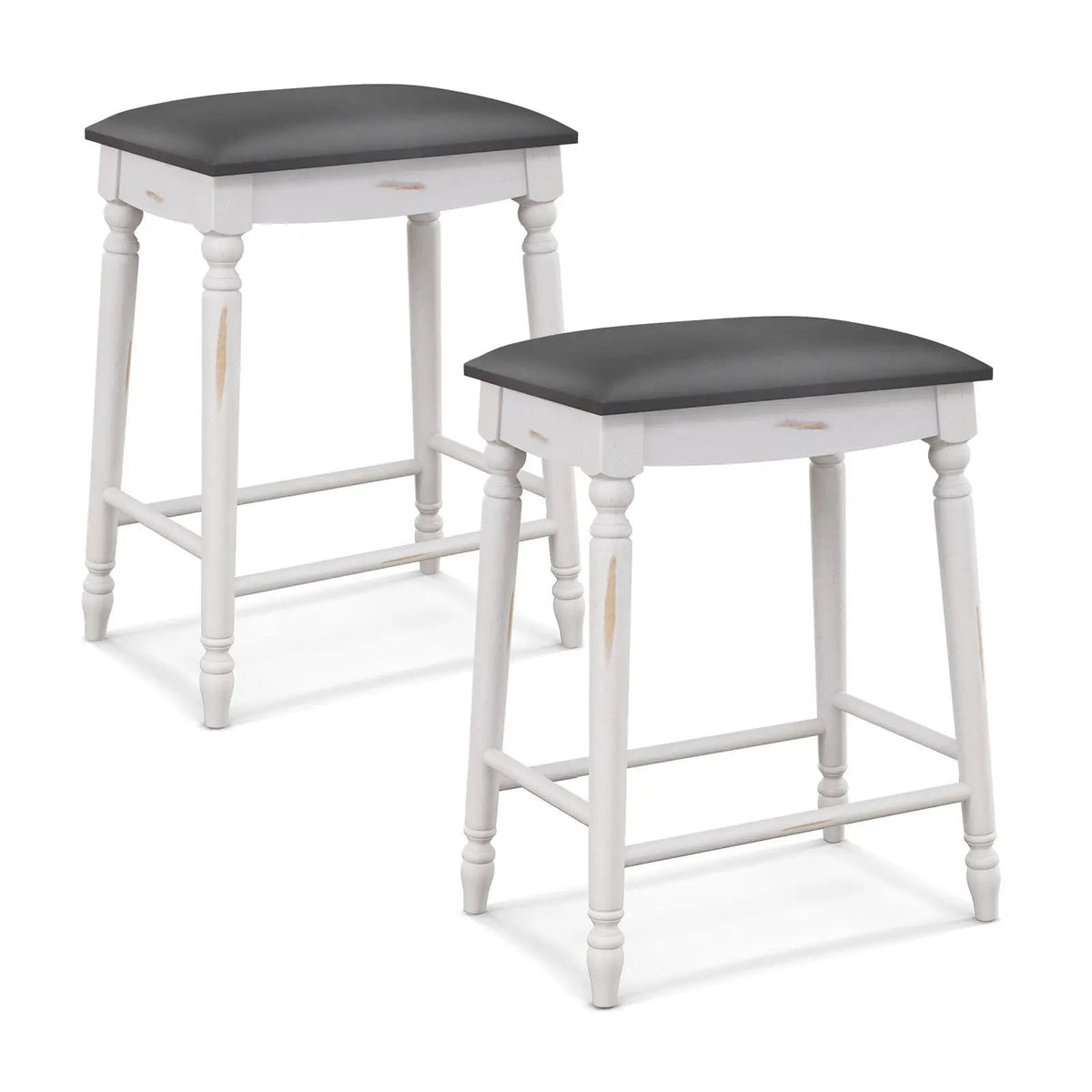 29 Inch Bar Stool Set of 2 with Padded Seat Cushions and Wood Legs-29 inches, photo 3 of 9