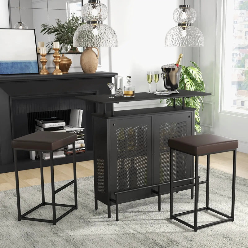 30 Inch Barstools Set of 2 with PU Leather Cover by DirectDeals