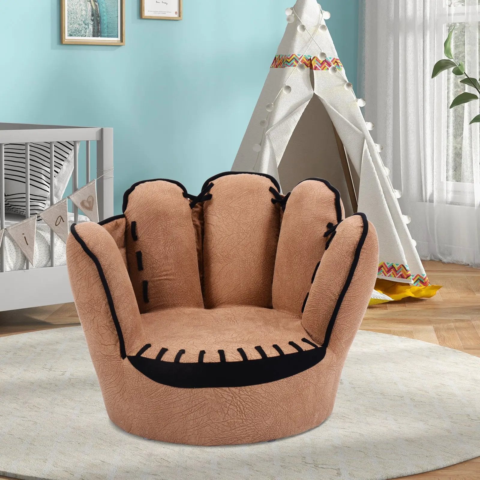 Household Five Fingers Baseball Glove Shaped Kids Leisure Upholstered Sofa by DirectDeals