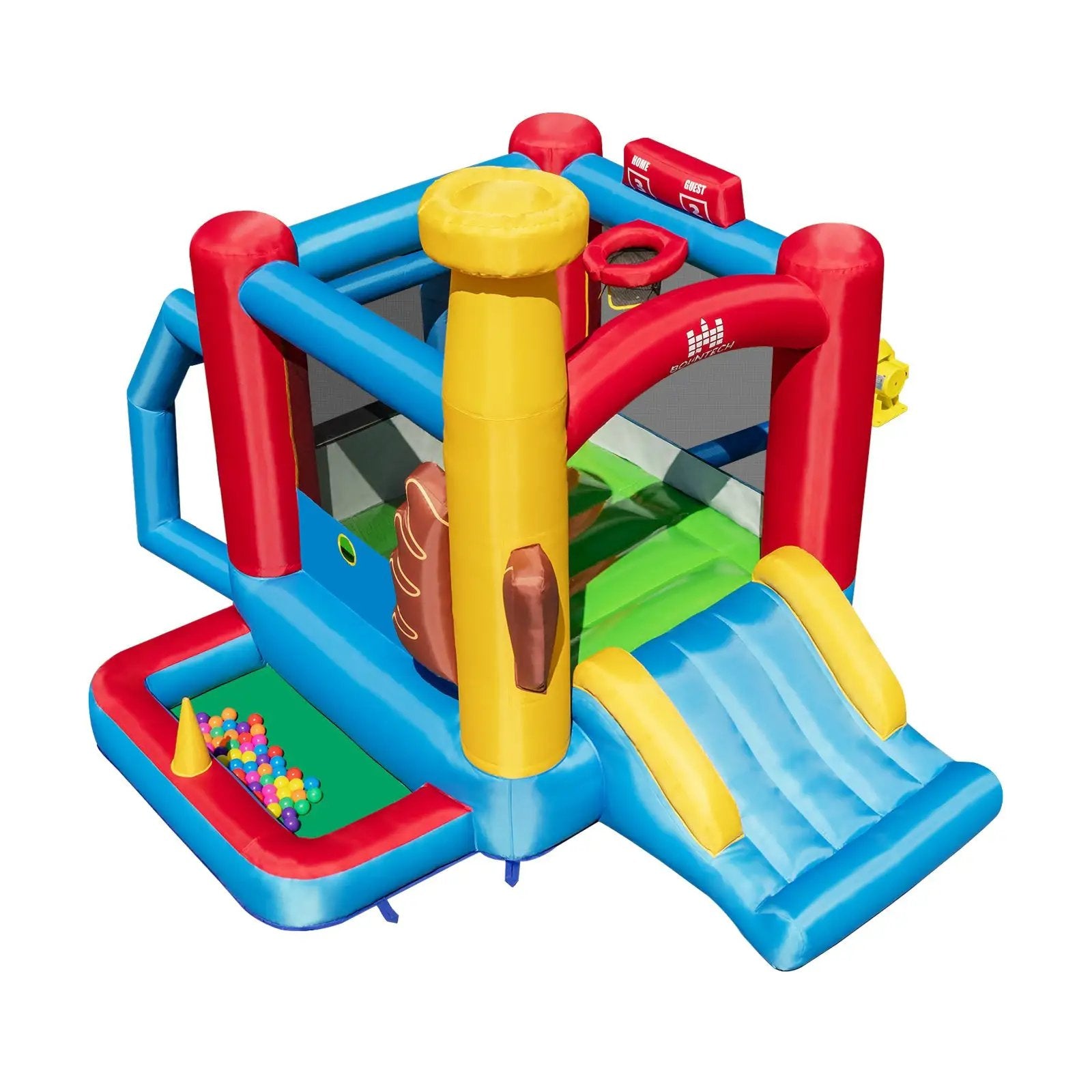 Baseball Themed Inflatable Bounce House with Ball Pit and Ocean Balls with 735W Blower by DirectDeals