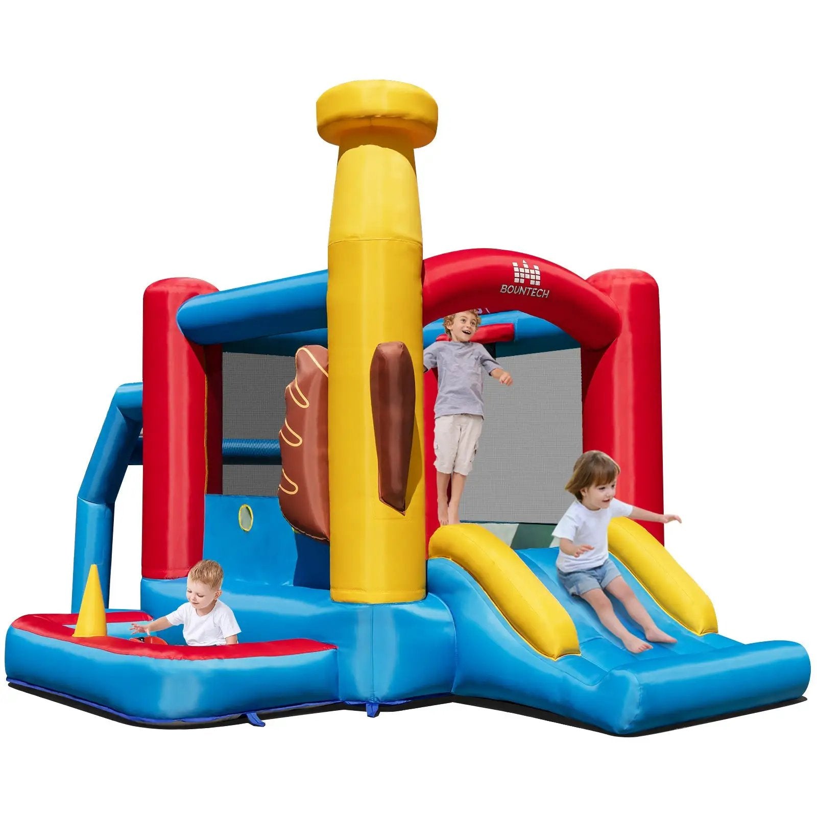 Baseball Themed Inflatable Bounce House with Ball Pit and Ocean Balls with 735W Blower by DirectDeals