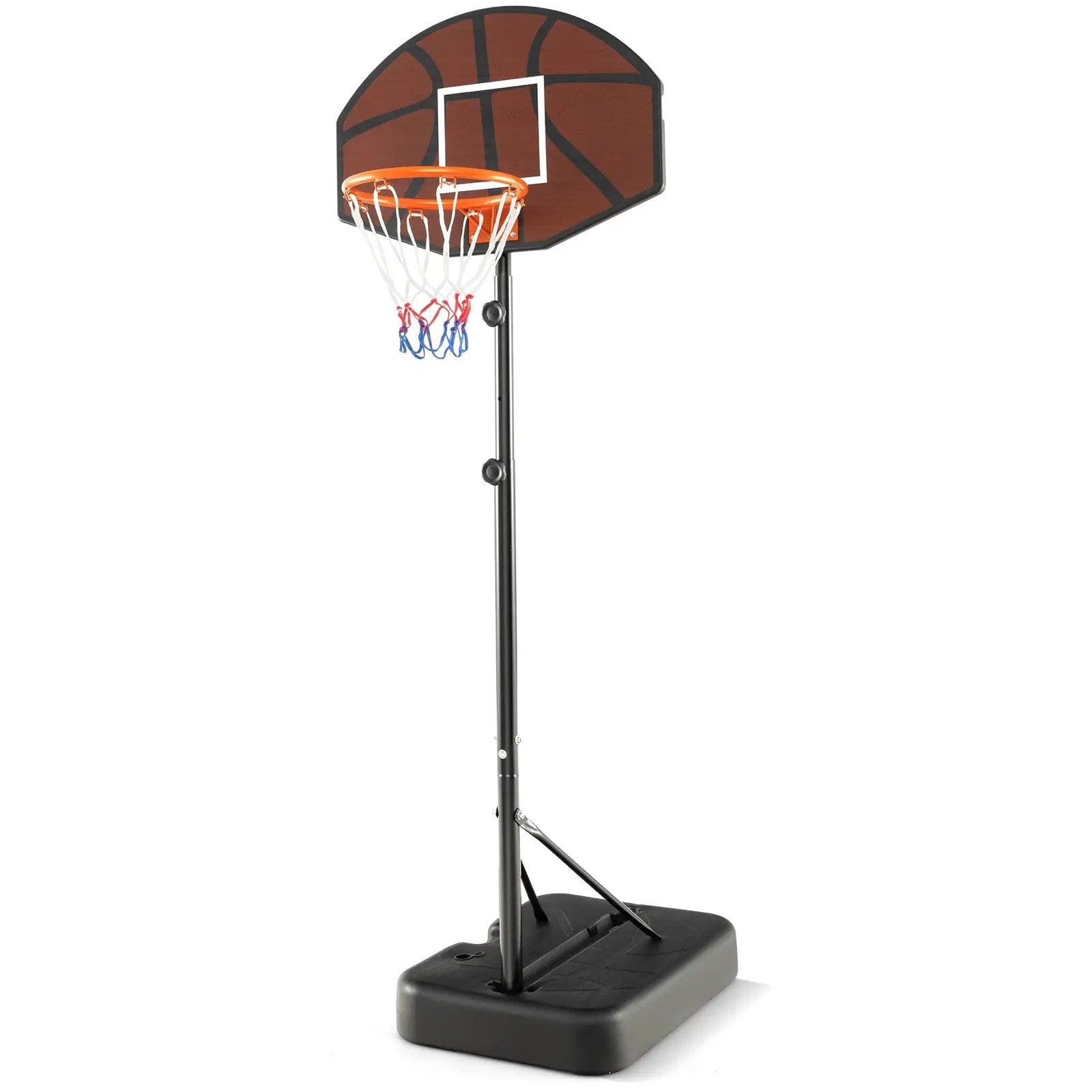 Basketball Hoop 5.6-6.5 FT Height Adjustable for Kids with Shatterproof Backboard by DirectDeals