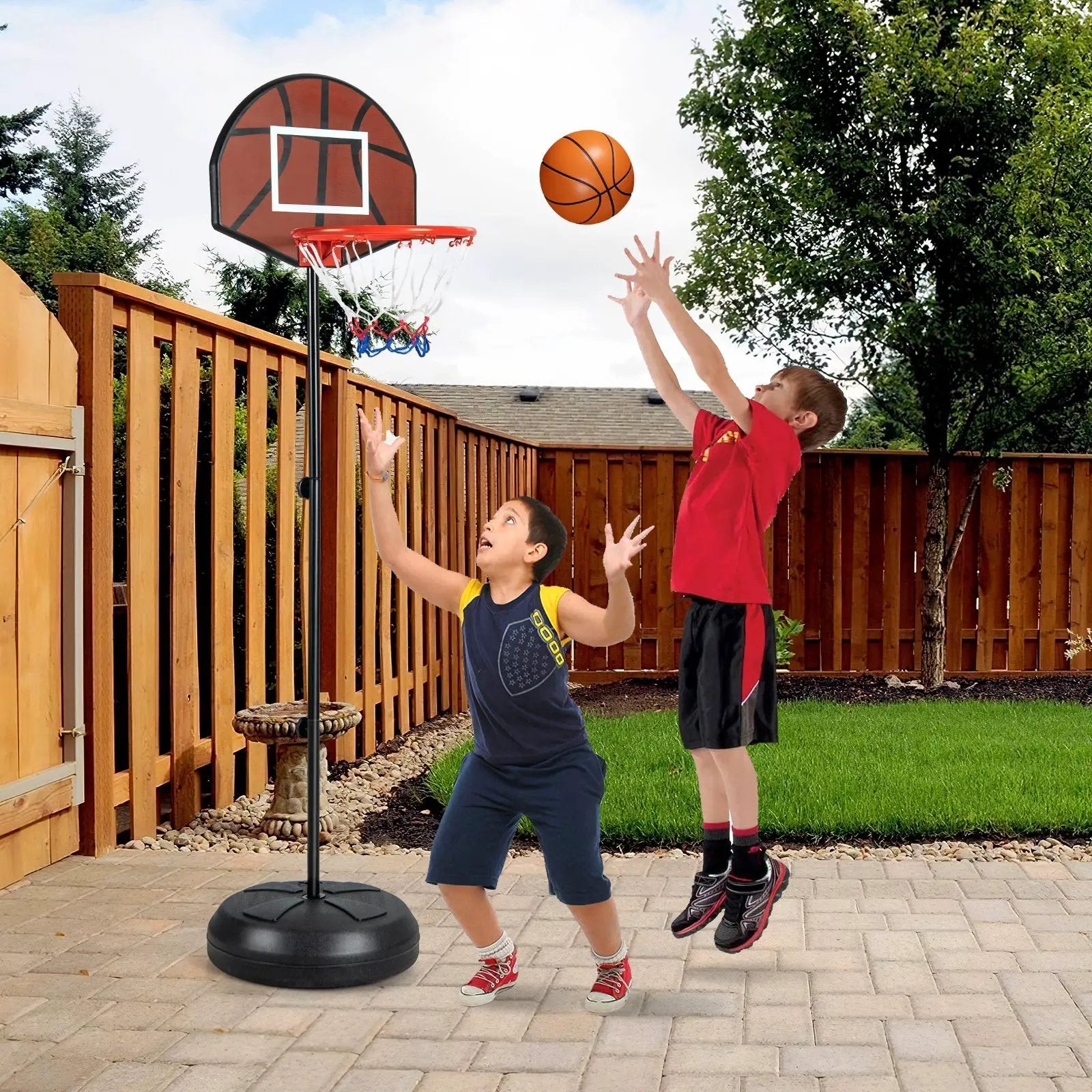 2-in-1 Height Adjustable Kids Basketball Hoop with Dart Board by DirectDeals