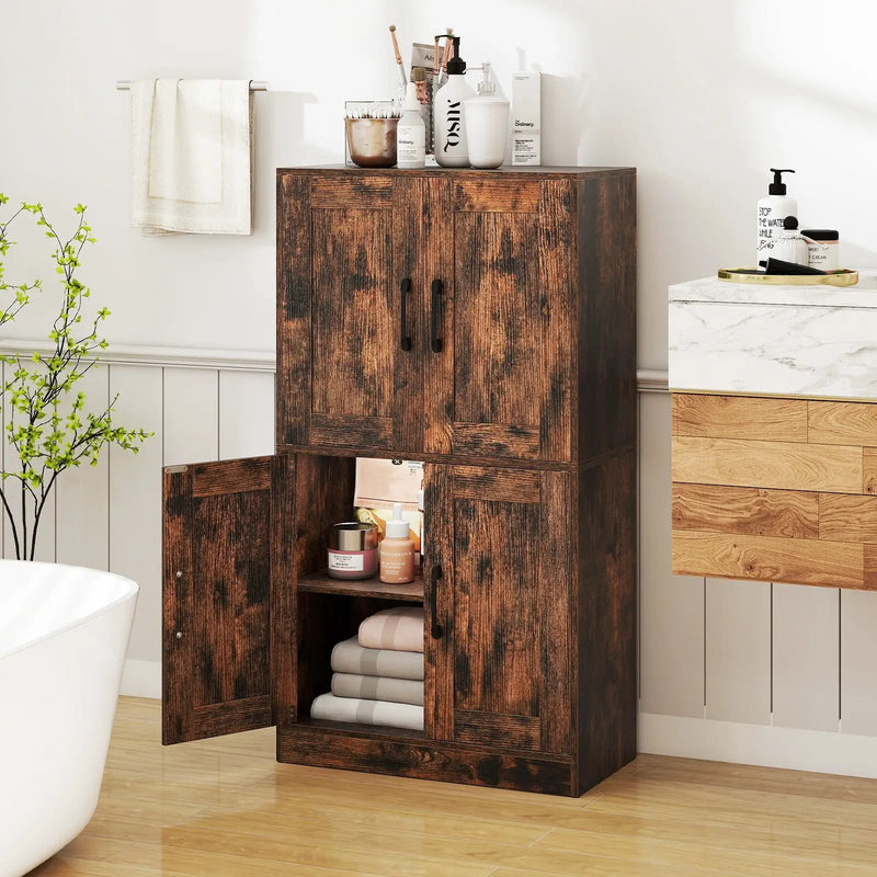 Bathroom Cabinet 43.5 inch Storage Cabinet with Doors and Adjustable Shelves by DirectDeals
