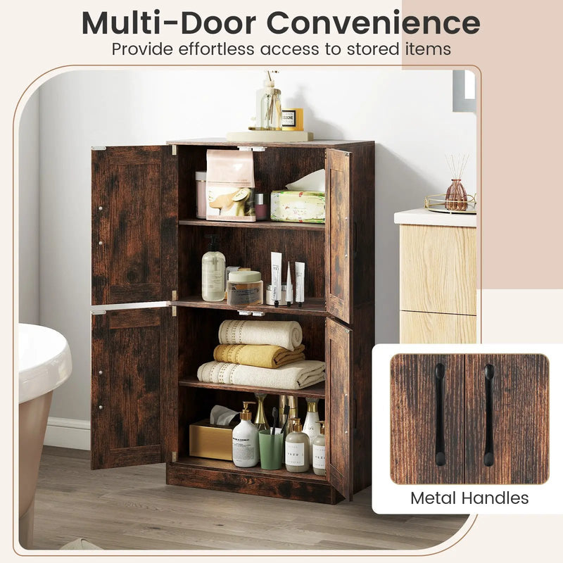 Bathroom Cabinet 43.5 inch Storage Cabinet with Doors and Adjustable Shelves by DirectDeals