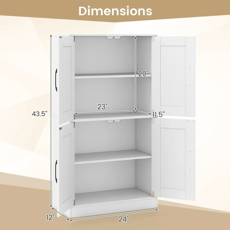 Bathroom Cabinet 43.5 inch Storage Cabinet with Doors and Adjustable Shelves by DirectDeals