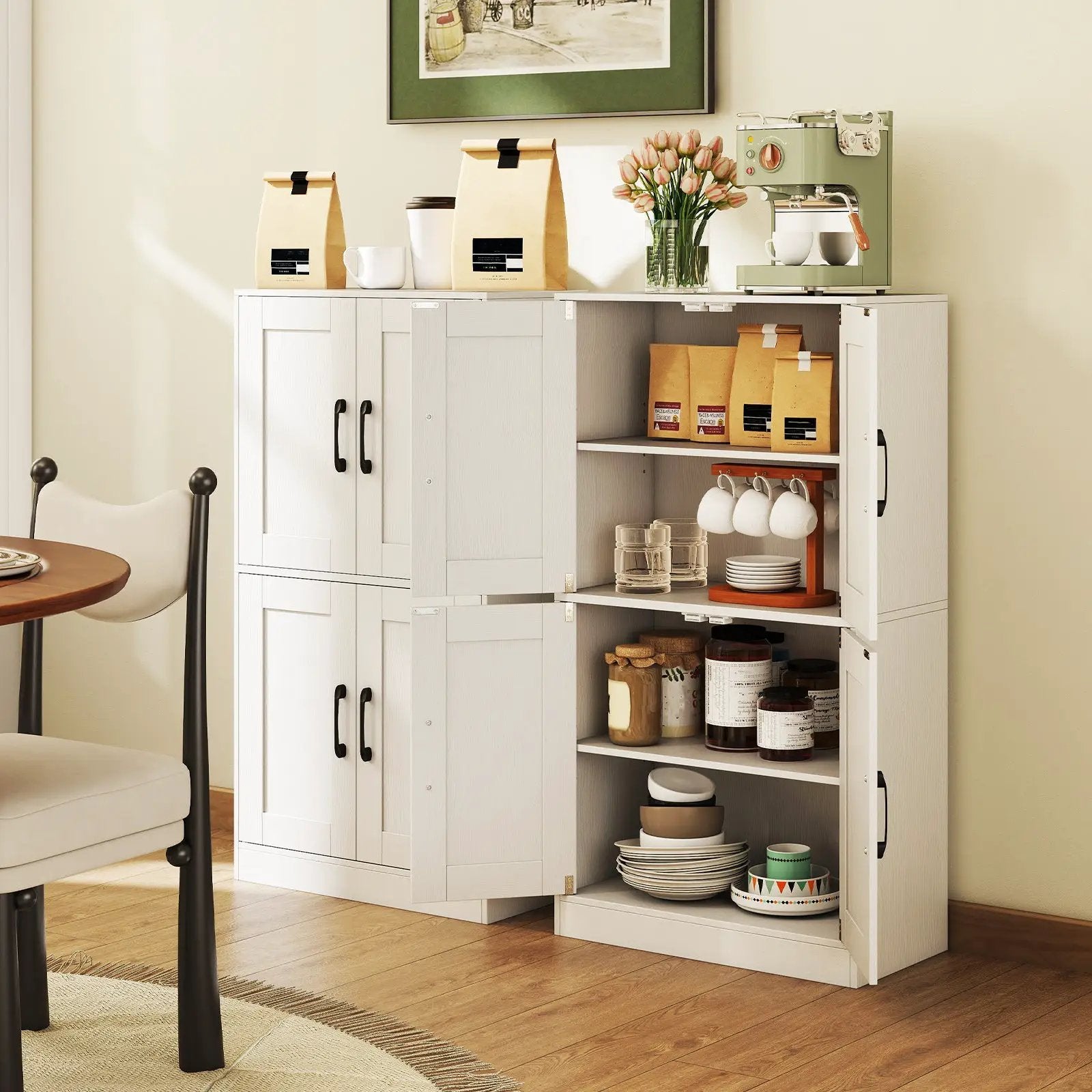 Bathroom Cabinet 43.5 inch Storage Cabinet with Doors and Adjustable Shelves by DirectDeals