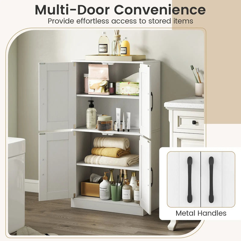 Bathroom Cabinet 43.5 inch Storage Cabinet with Doors and Adjustable Shelves by DirectDeals