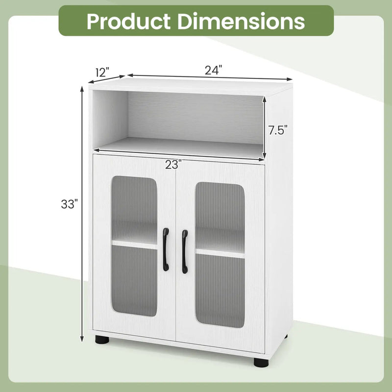 Bathroom Cabinet Freestanding Cabinet with 2 Doors and 3-Level Adjustable Shelf by DirectDeals