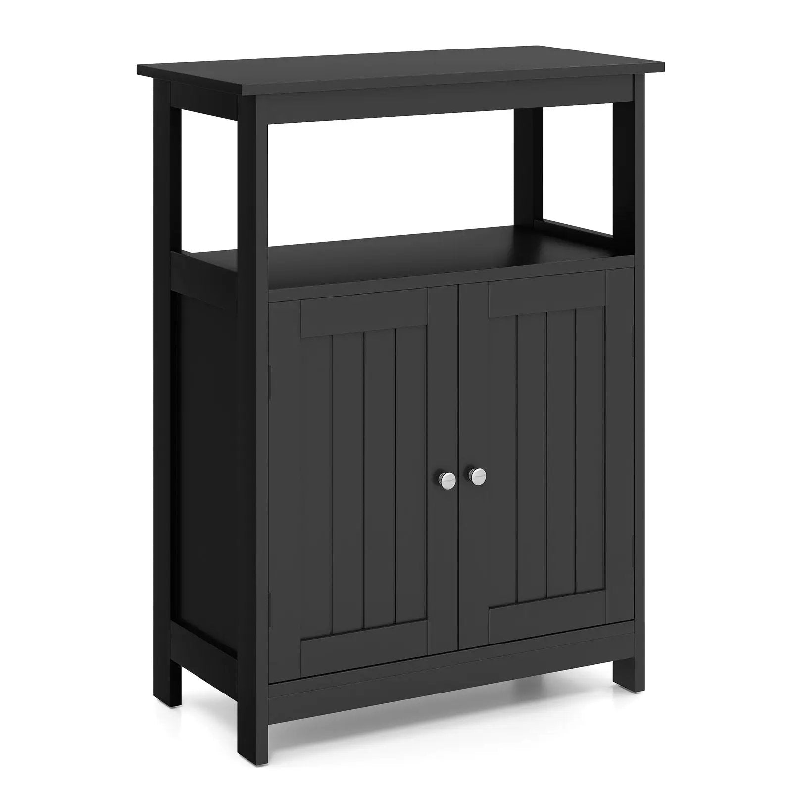 Bathroom Floor Cabinet Freestanding Storage Organizer with Open Compartment by DirectDeals