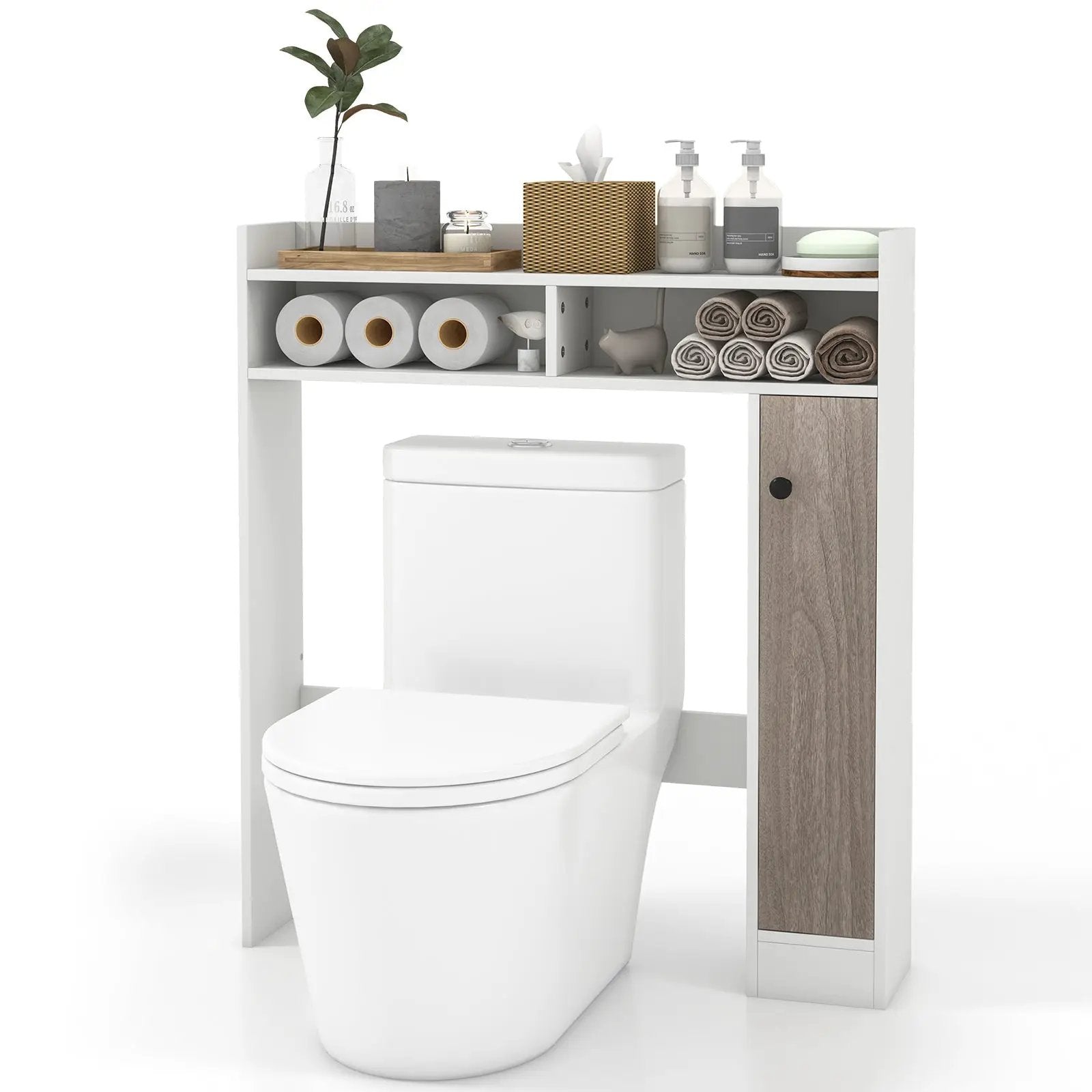 Bathroom Over the Toilet Floor Storage Organizer with Adjustable Shelves by DirectDeals