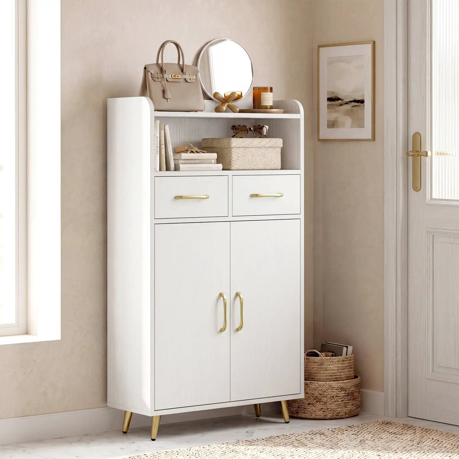 Freestanding Bathroom Storage Cabinet with 2 Drawers & Doors by DirectDeals