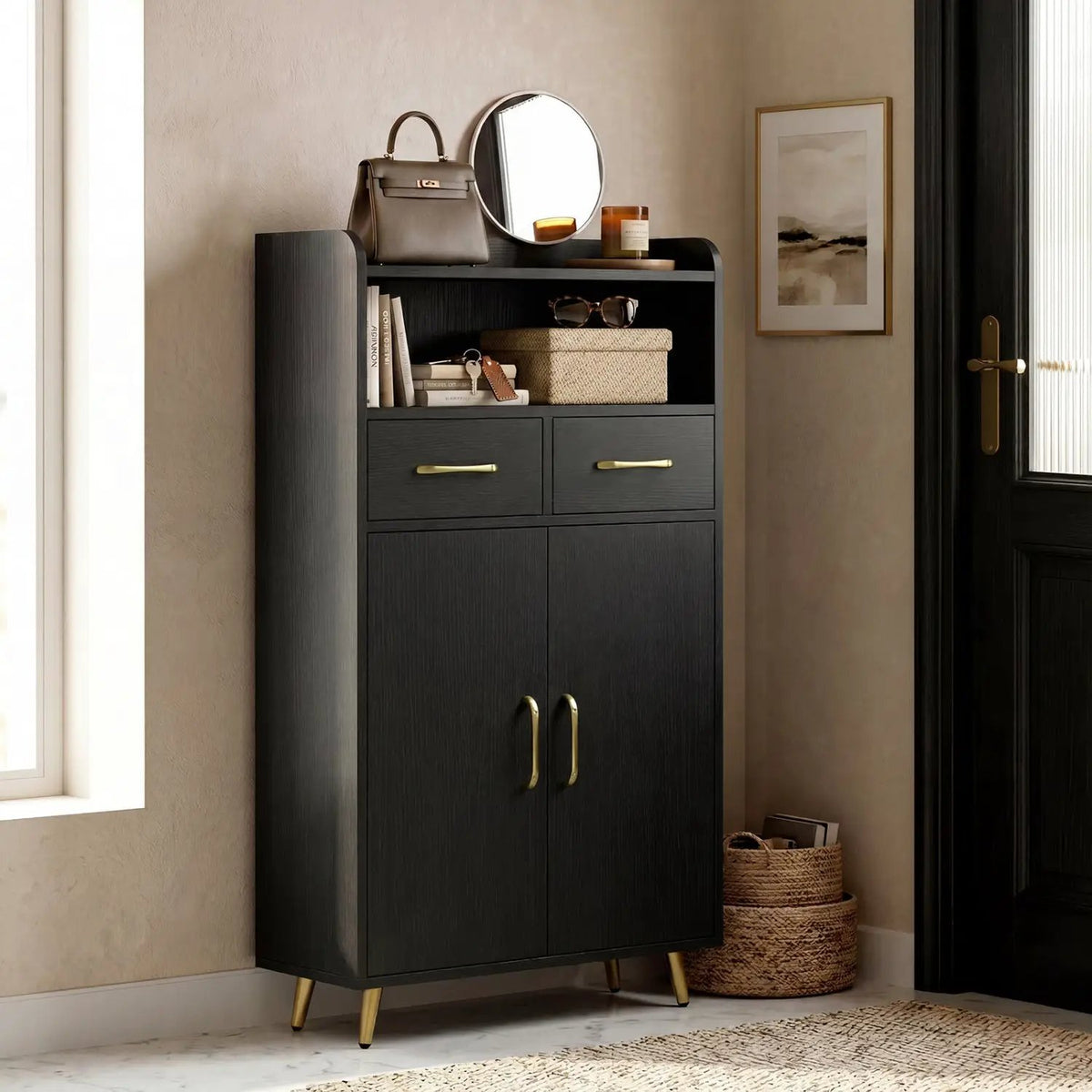 Freestanding Bathroom Storage Cabinet with 2 Drawers & Doors, photo 14 of 32