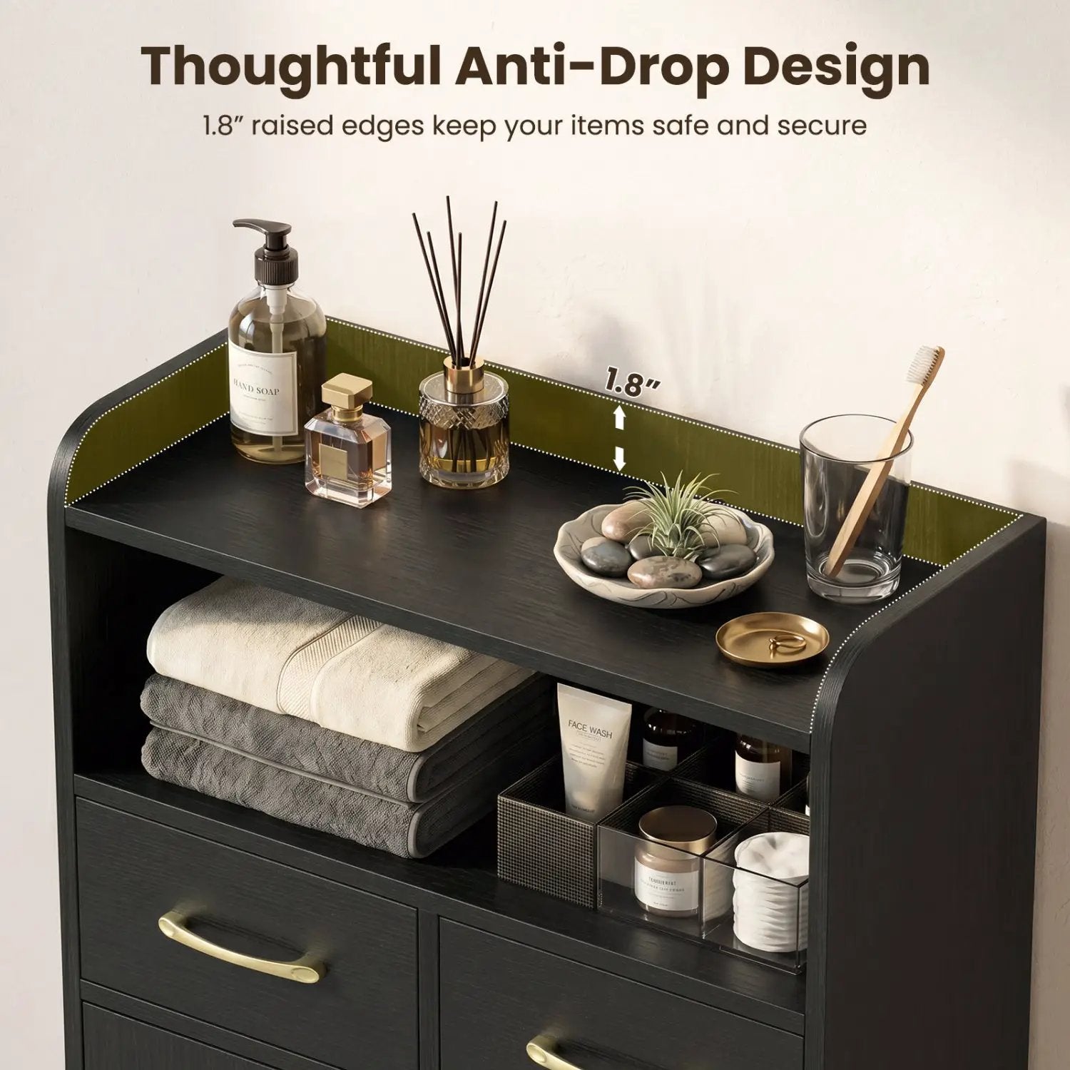 Freestanding Bathroom Storage Cabinet with 2 Drawers & Doors by DirectDeals