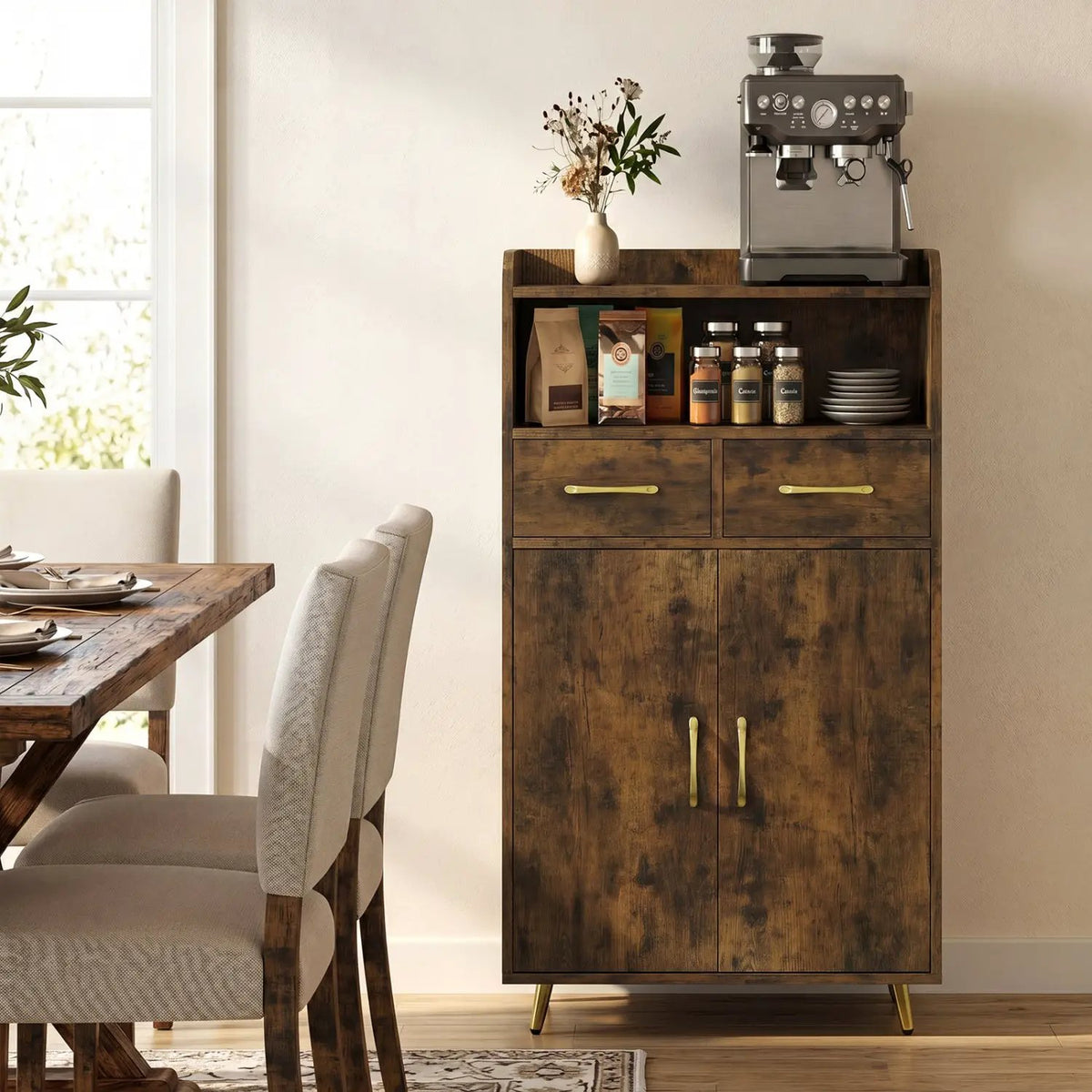 Freestanding Bathroom Storage Cabinet with 2 Drawers & Doors, photo 18 of 32