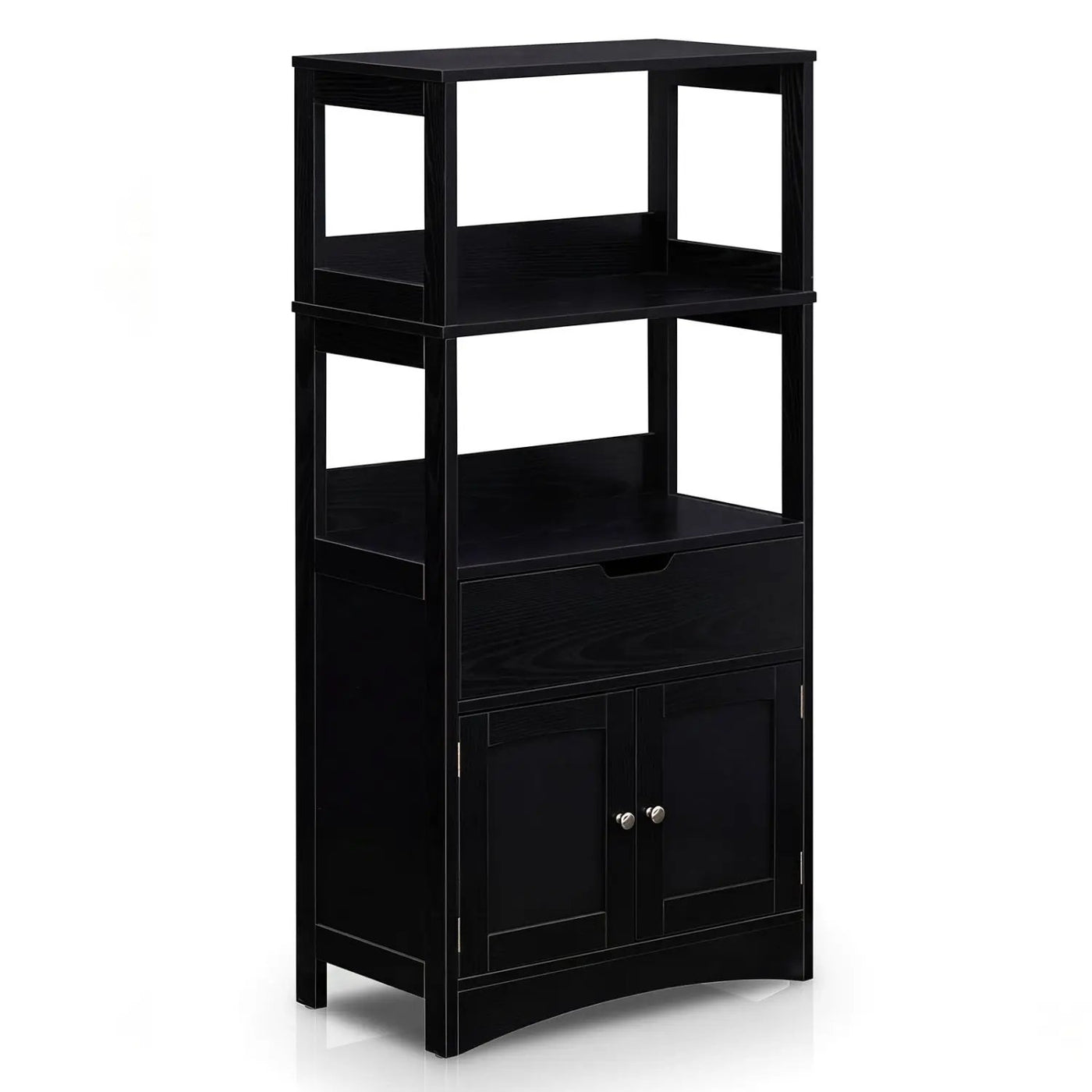Bathroom Floor Cabinet with Open Shelves and Drawer by DirectDeals