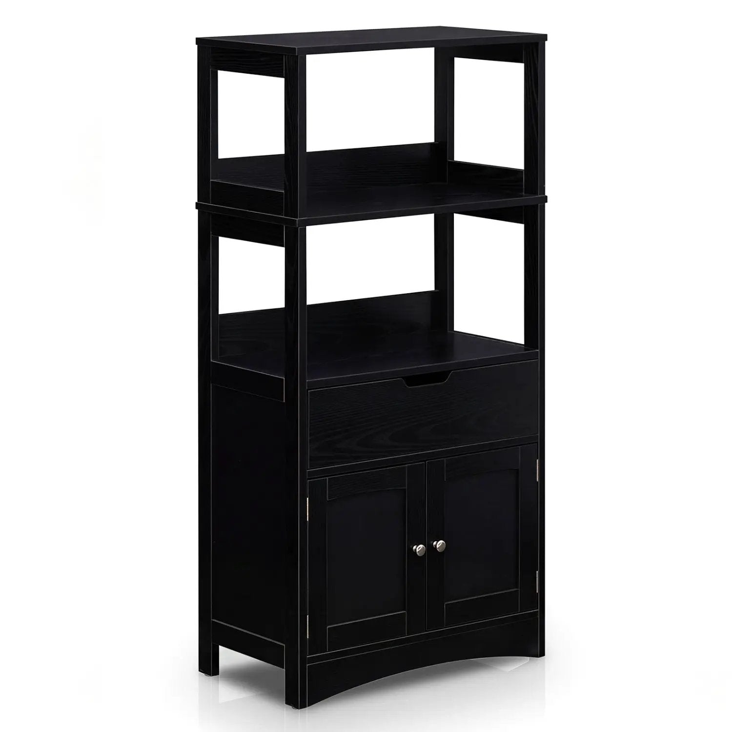Bathroom Floor Cabinet with Open Shelves and Drawer by DirectDeals