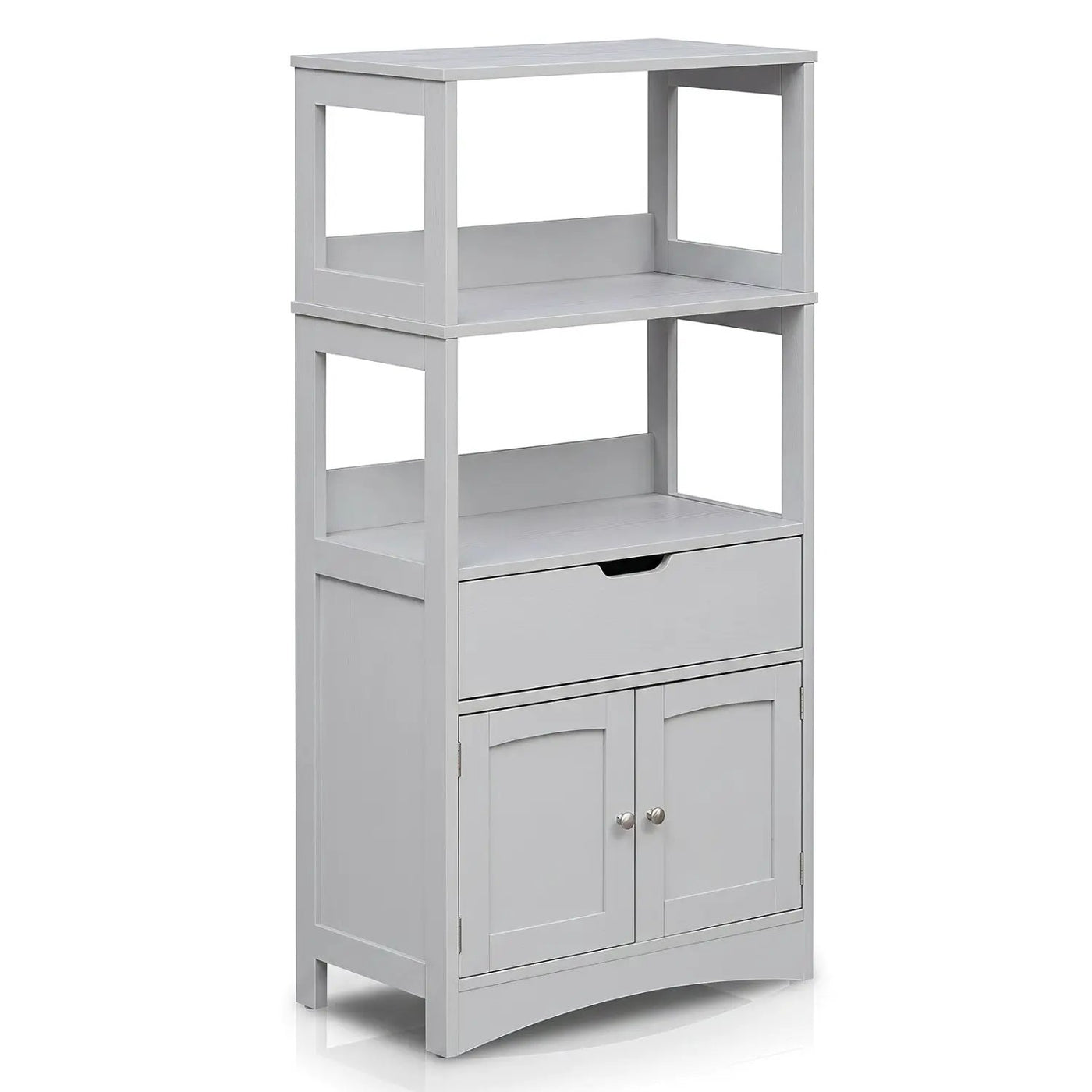 Bathroom Floor Cabinet with Open Shelves and Drawer by DirectDeals