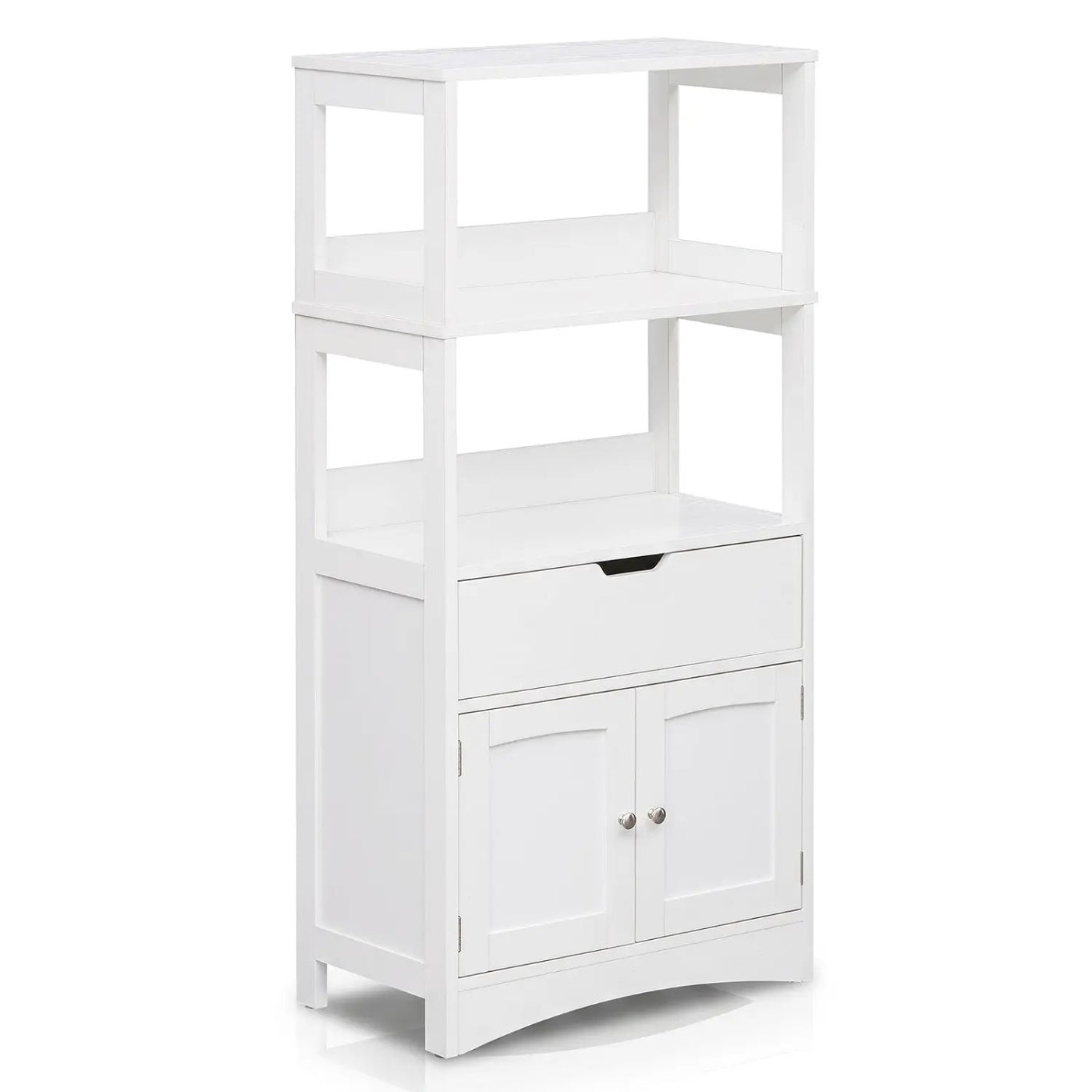Bathroom Floor Cabinet with Open Shelves and Drawer by DirectDeals