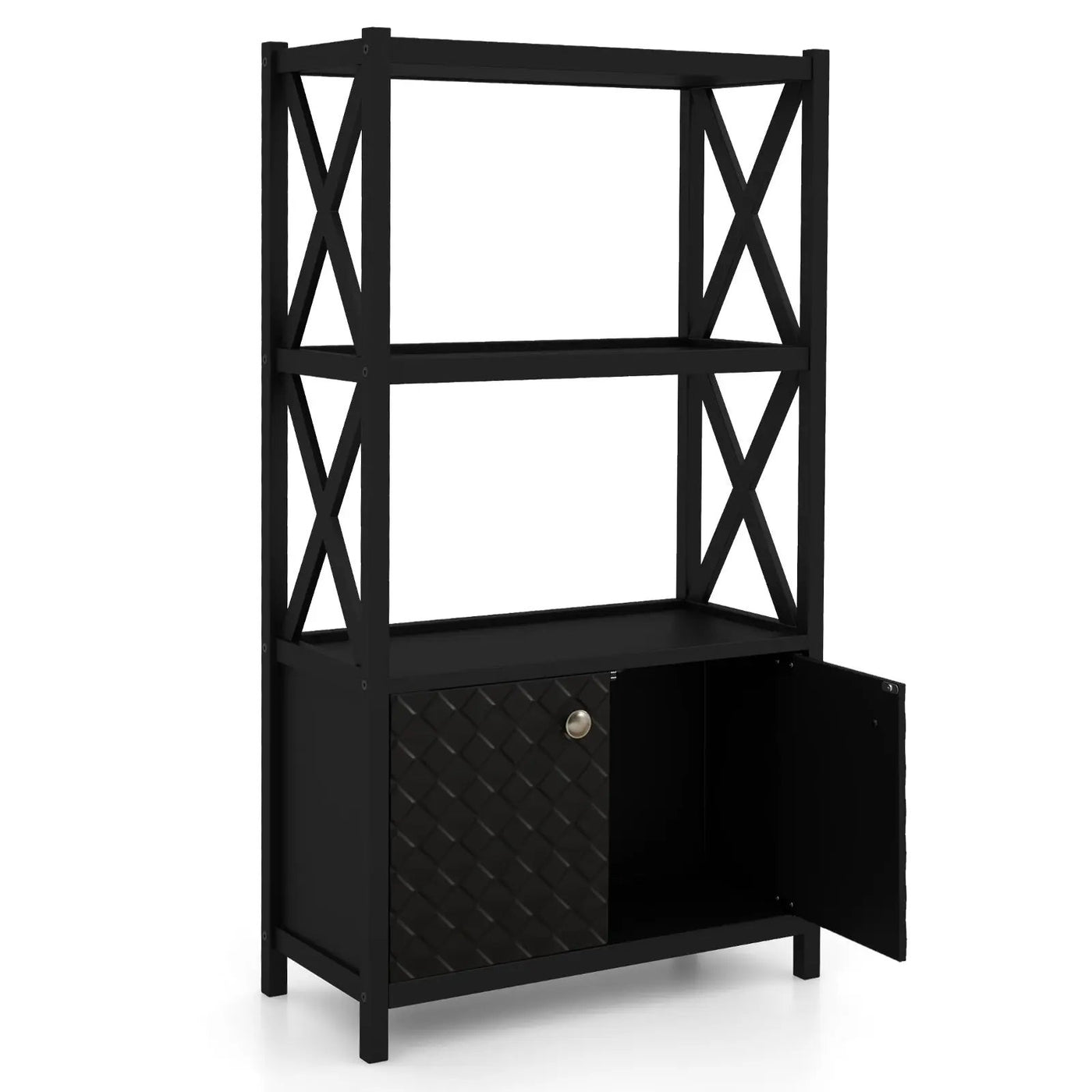 Bathroom Storage Cabinet with Open Shelves and Double Doors by DirectDeals