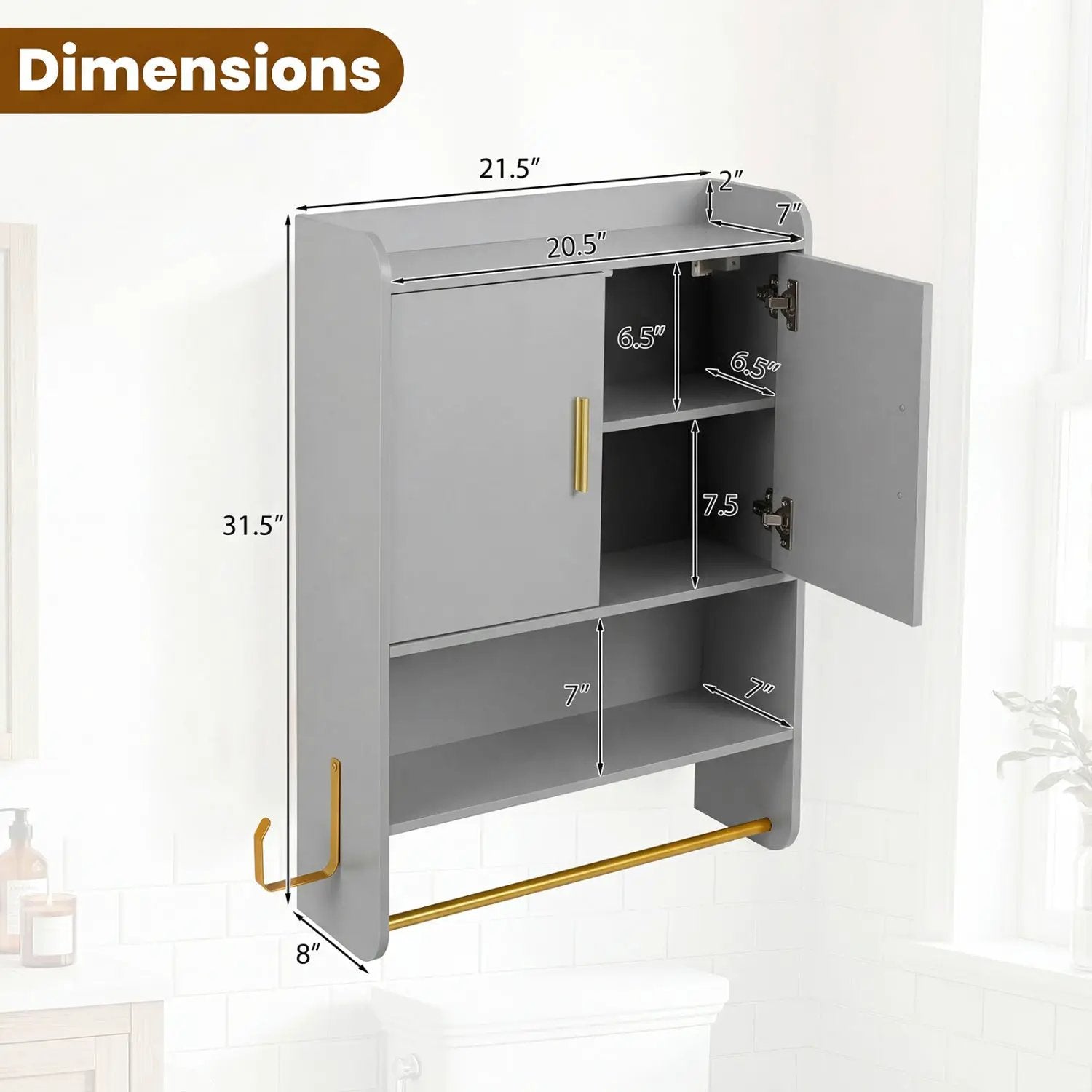 Bathroom Wall Cabinet Wall Mounted Medicine Cabinet with Towel Bars by DirectDeals
