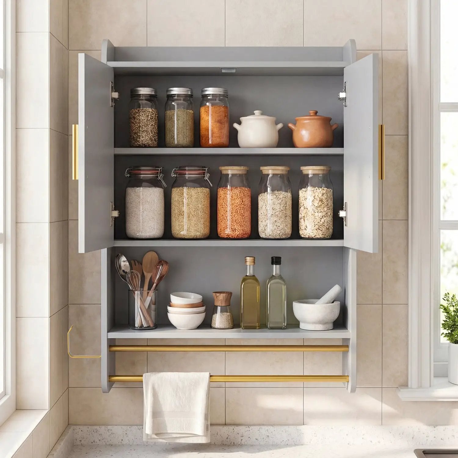 Bathroom Wall Cabinet Wall Mounted Medicine Cabinet with Towel Bars by DirectDeals