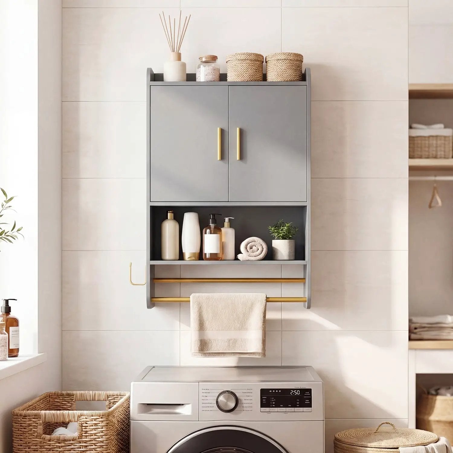 Bathroom Wall Cabinet Wall Mounted Medicine Cabinet with Towel Bars by DirectDeals