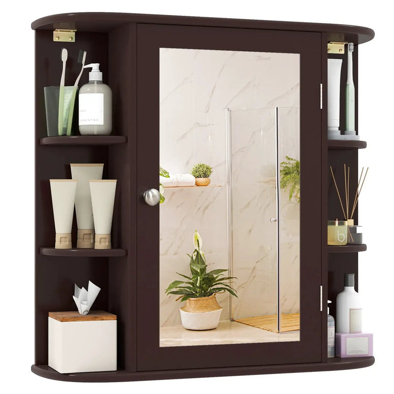 Bathroom Wall Cabinet with Mirror Door and Adjustable Shelves by DirectDeals