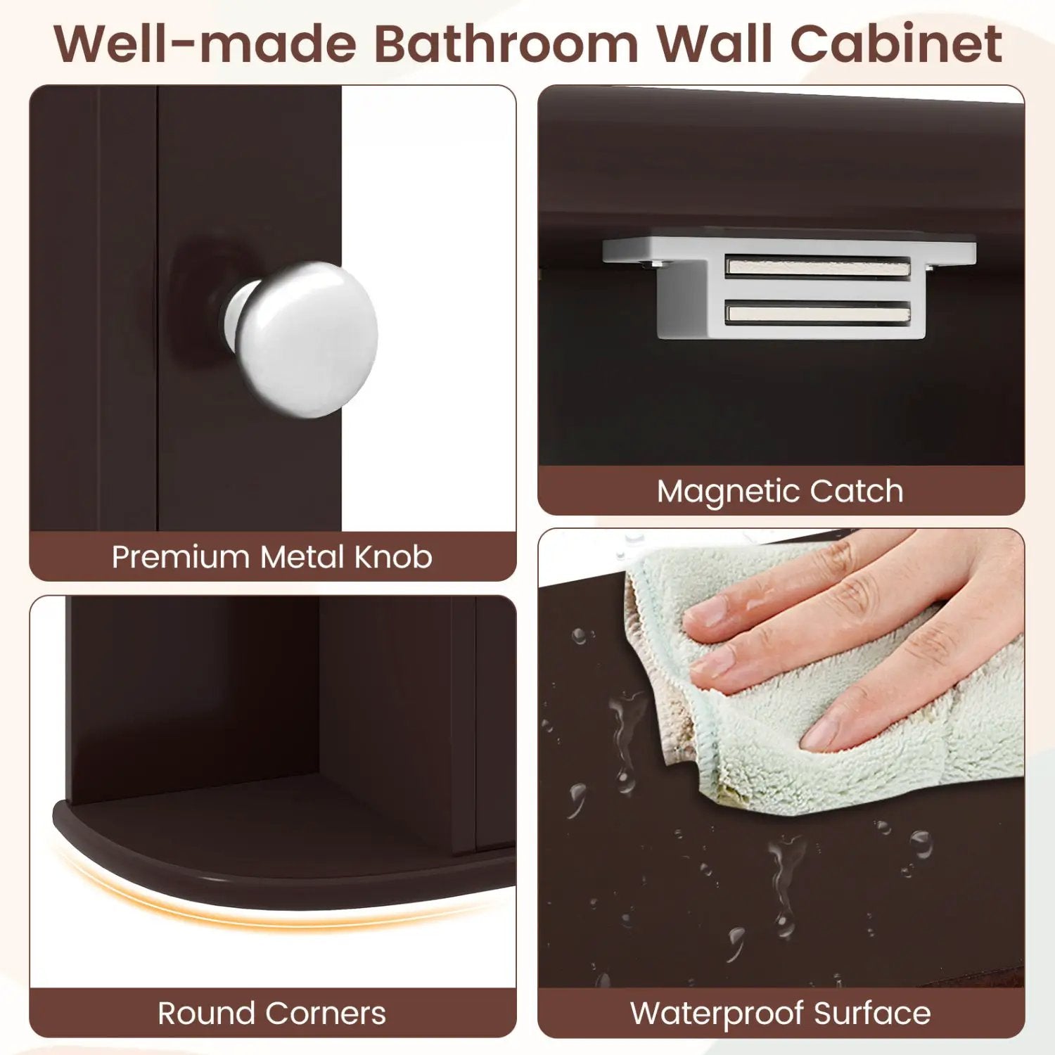Bathroom Wall Cabinet with Mirror Door and Adjustable Shelves by DirectDeals