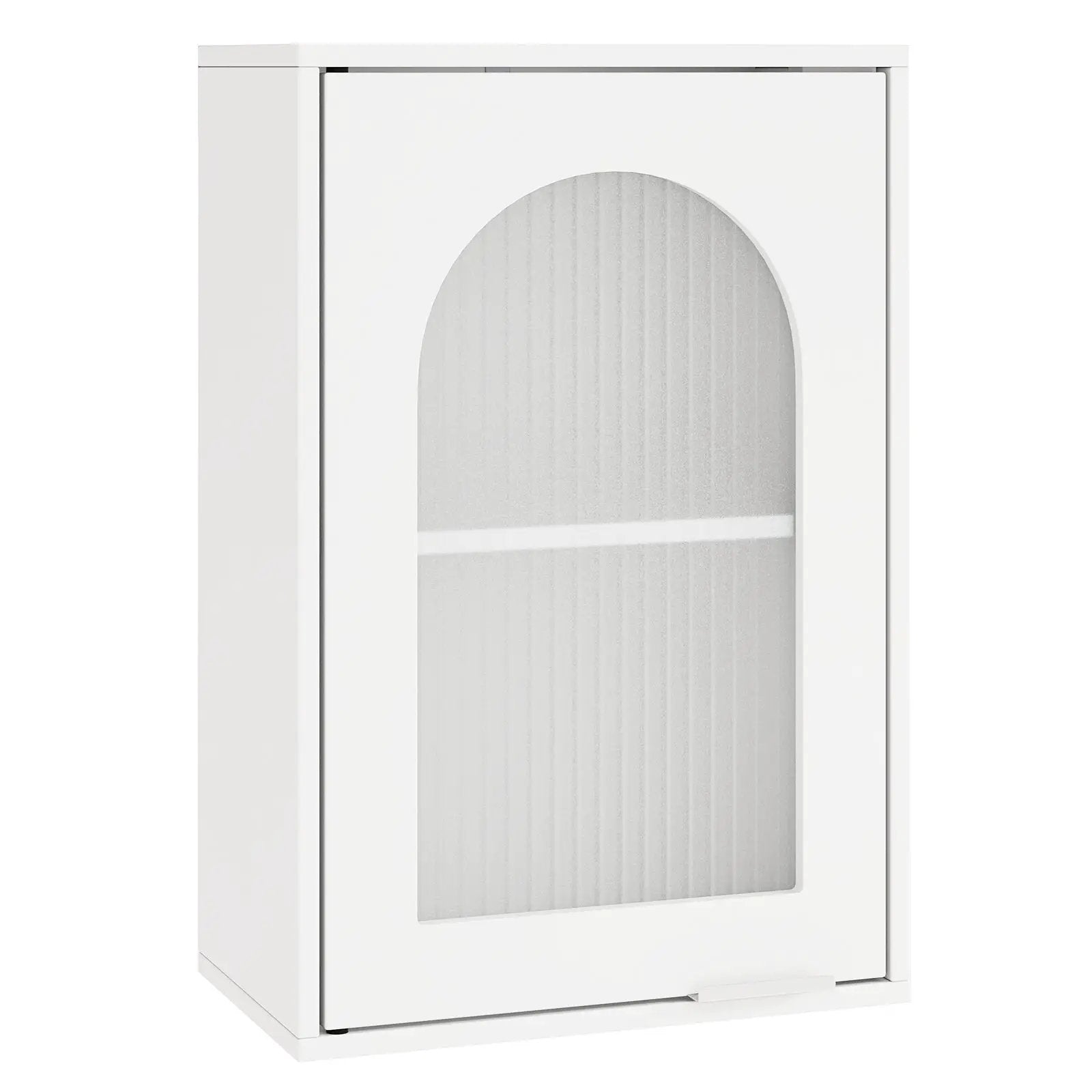 Bathroom Wall Cabinet with Tempered Glass Door and Adjustable Shelf-White by DirectDeals