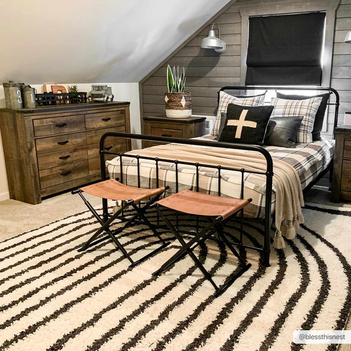 Bauer Plush Black Rainbow Rug - Clearance by Boutique Rugs