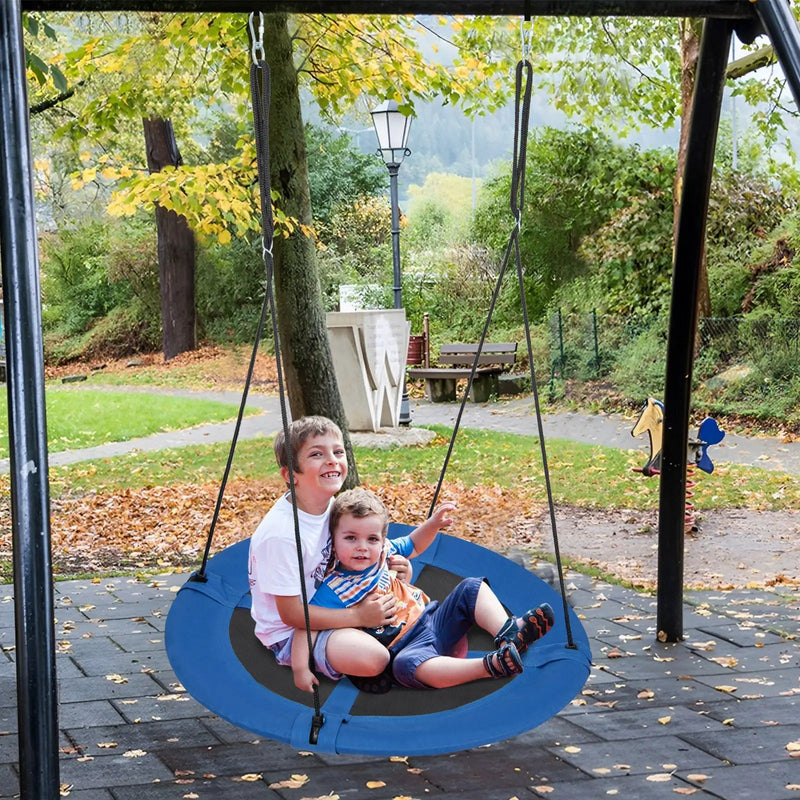 40 Inches Saucer Tree Swing with Adjustable Hanging Ropes and 900D Oxford Fabric by DirectDeals