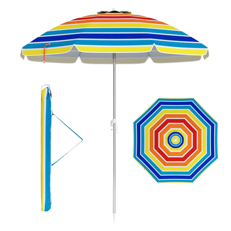 6.5 Feet Beach Umbrella with by DirectDeals