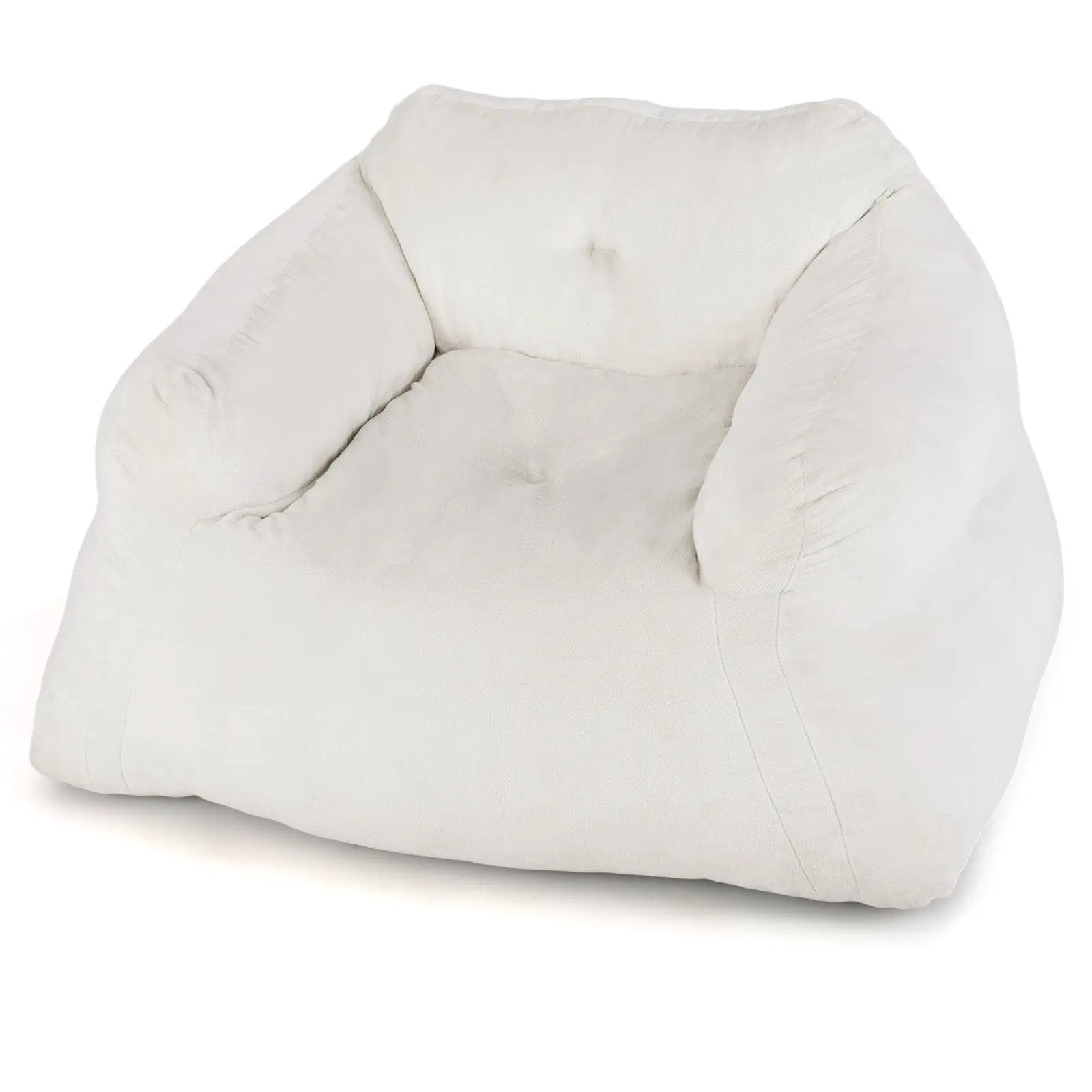 Bean Bag Chair Plush Lazy Sofa with Ultra-soft Velvet Cover-Beige by DirectDeals