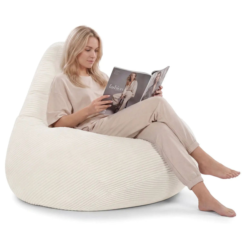 Bean Bag Chair for Adults Accent Lazy Sofa with Skin-friendly Corduroy Cover and Soft Sponge Filling by DirectDeals