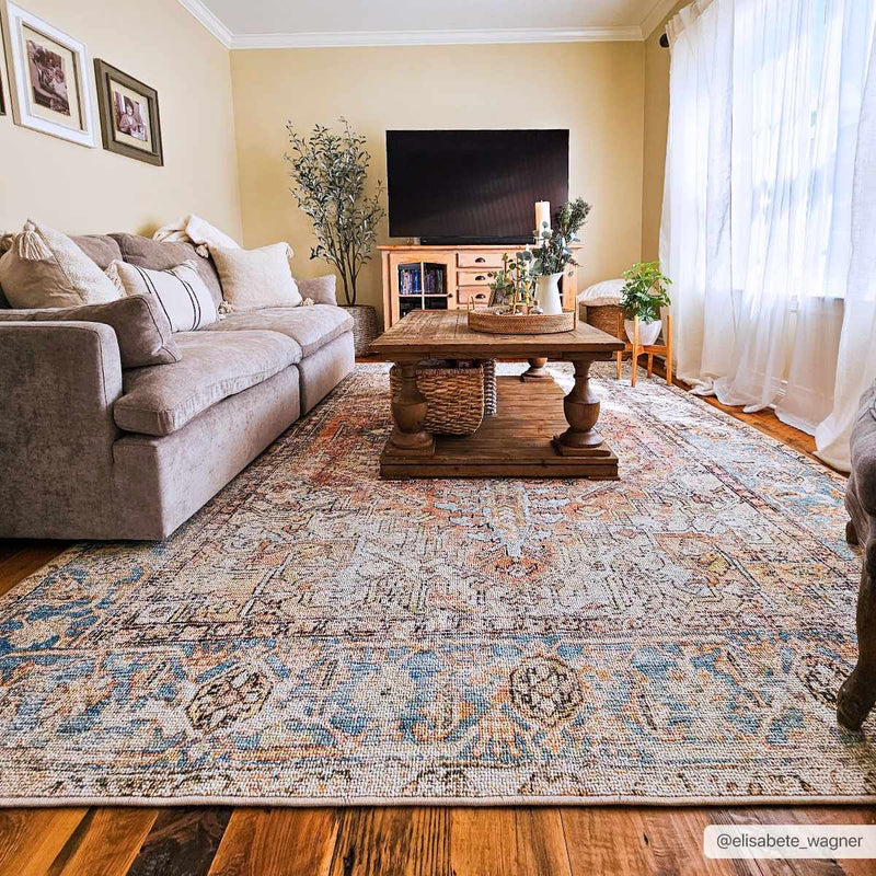 Beck Peach Washable Area Rug by Hauteloom